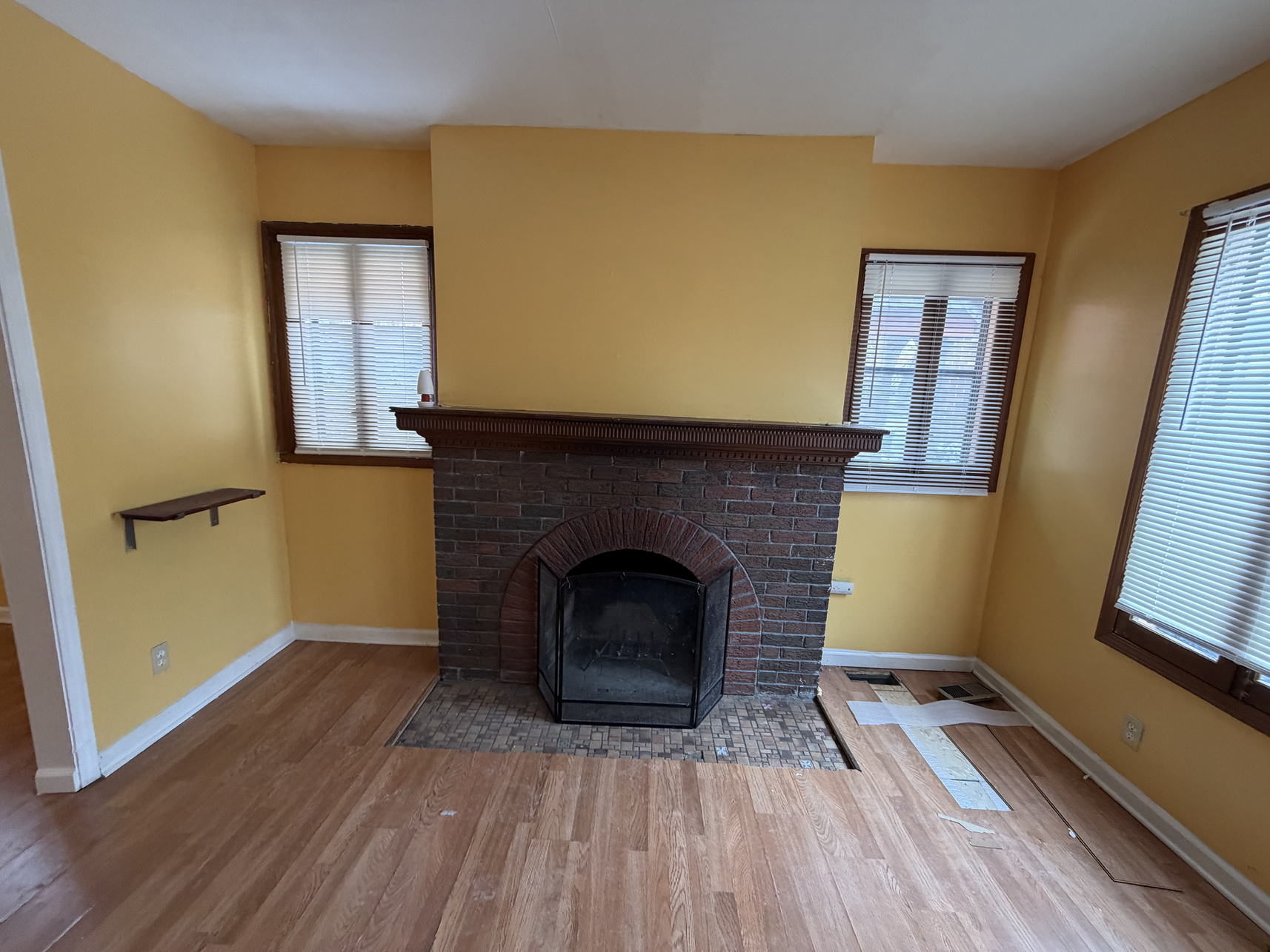 Fireplace before renovation
