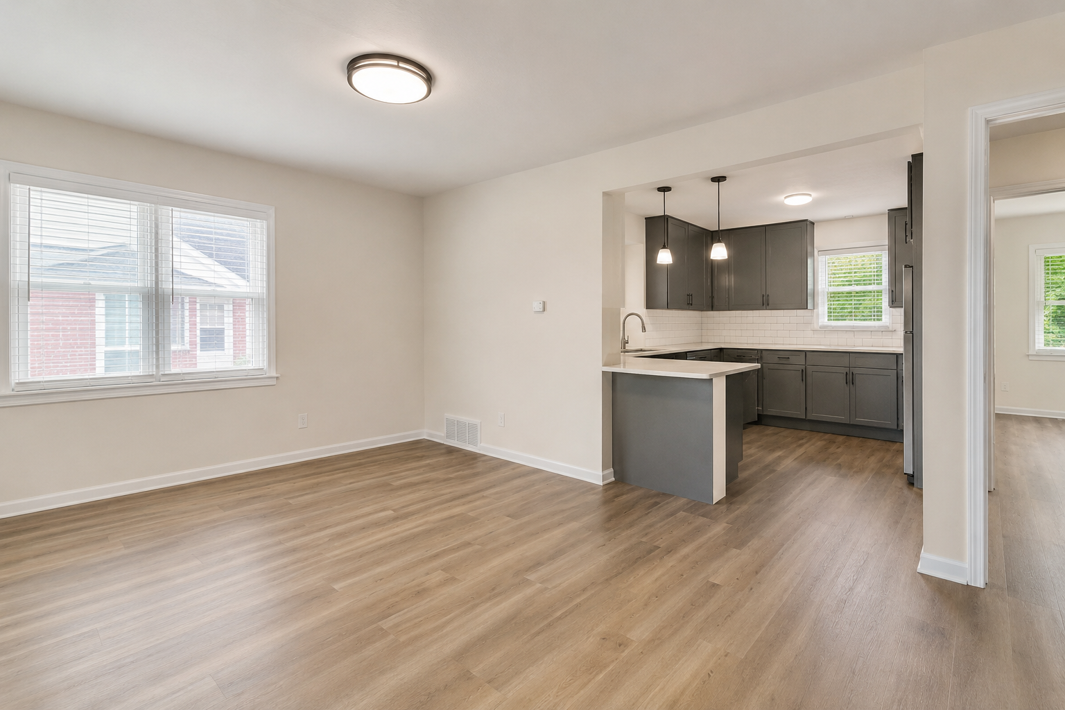 Clean renovated rental property interior prepared for move-in