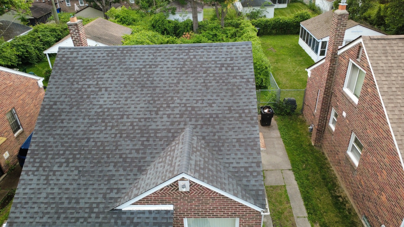 Completed residential roof replacement